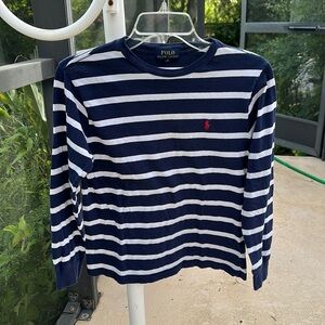 Polo Ralph Lauren Long Sleeve navy and white medium (10-12)